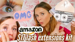 DIY LASH EXTENSIONS AMAZON KIT tutorial | Demo \& review