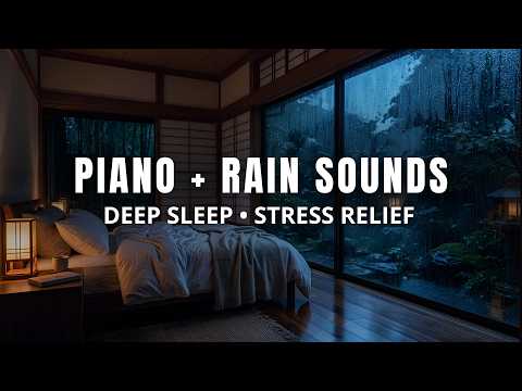 Relaxing Nighttime Rain with Soft Piano Music for Restful Sleep, Deep Relaxation and Serenity