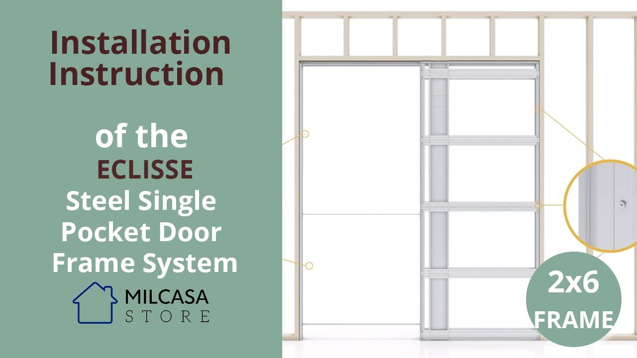 Milcasa Store Eclisse Steel Single Pocket Door Frame System 2x6