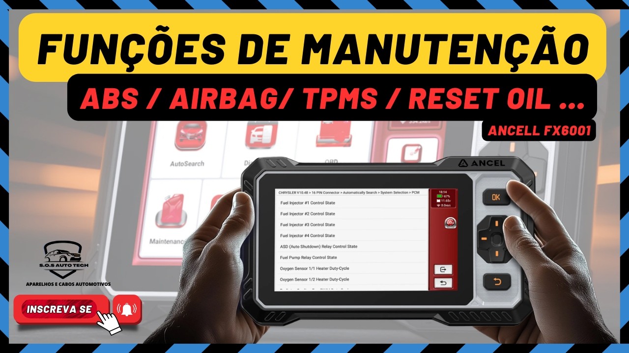 O que são FUNÇÕES ESPECIAIS DE MANUTENÇÃO no scanner profissional? ABS EPB TPMS Ancell Fx6001 #168
