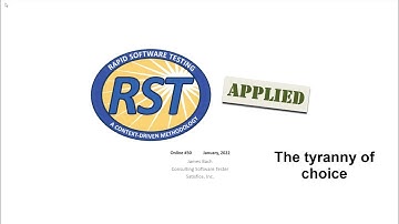 The Tyranny Of Choice - James Bach