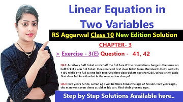 RS Aggarwal class 10 ex 3e q 41, 42 page no 152 | RS Aggarwal new edition solution #class10maths