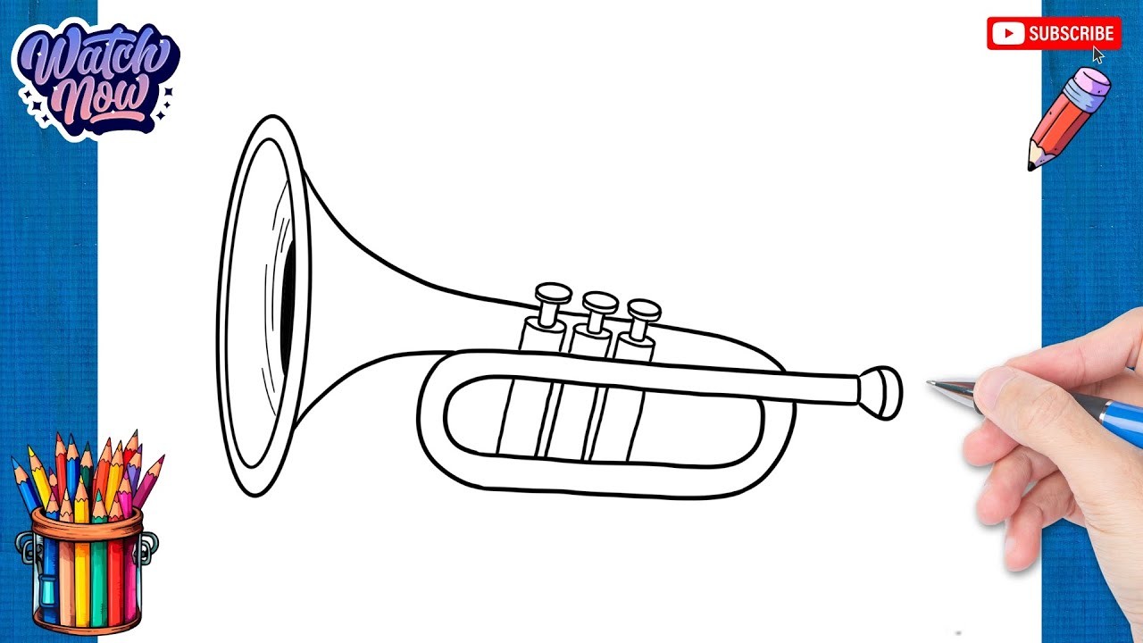 オリジナル自作絵 絵画 sawatari_doodles【Trumpet】 オリジナル自作絵 絵画 sawatari_doodles【Trumpet】 オリジナル自作絵