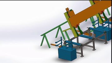 Cơ cấu lật tôn tấm cho máy hàn dầm,flip structure beam plate welding