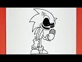 Drawing SONIC exe | Friday Night Funkin style Characters