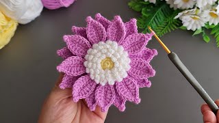 Wow!..  How to make beautiful eye catching crochet flower. Sell and give as a guft.