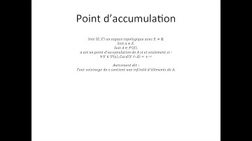 Espaces topologiques partie 9 : Point d