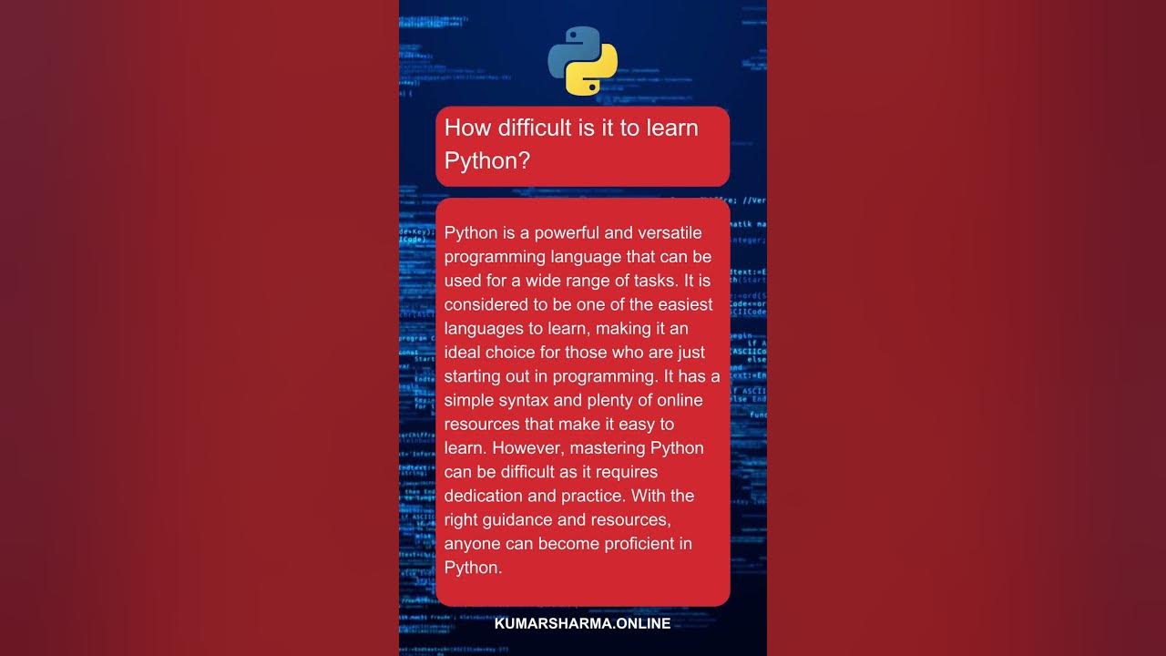 How difficult is it to learn Python? - YouTube