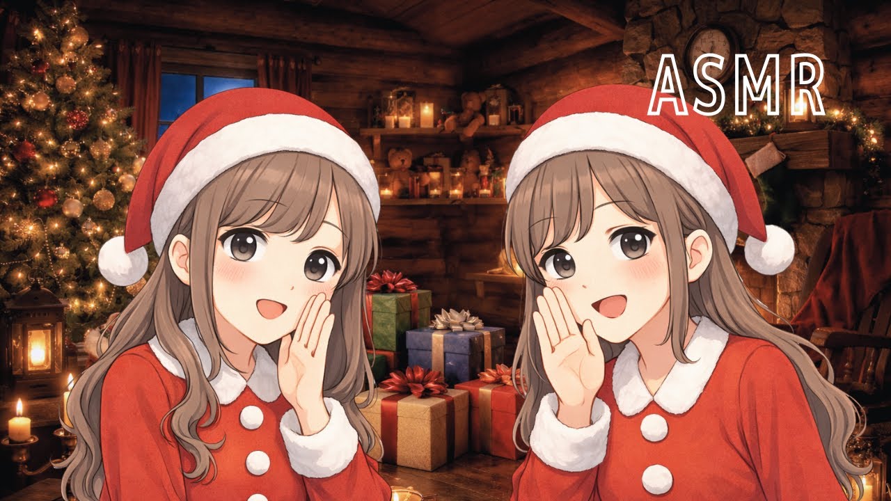 ASMR 【両耳囁き】２人のサンタが耳元で癒しと眠りをプレゼントのサムネイル