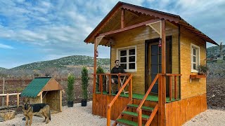 Building a Wooden House in 7 Days / Off Grid Wood Cabin / Full Video