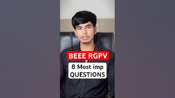 BEEE RGPV 8 Most important Questions | Basic Electrical and Electronics Engineering | ​⁠#shorts
