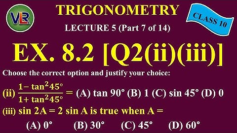 Class 10 Chapter 8 Trigonometry || Ex 8.2 Q2(ii)(iii) || NCERT (2019)