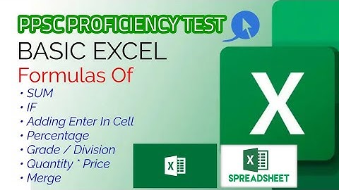 MS Excel || PPSC Proficiency Test - Basic