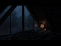 Heavy Rain in the Attic for a Deep Sleep (NO ADS) | DARK SCREEN | 10H