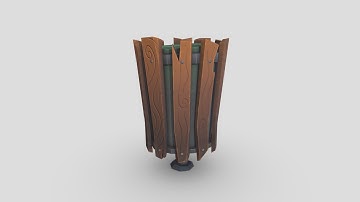 Stylized Outdoor Bin: 3D Model & Texture Time-lapse