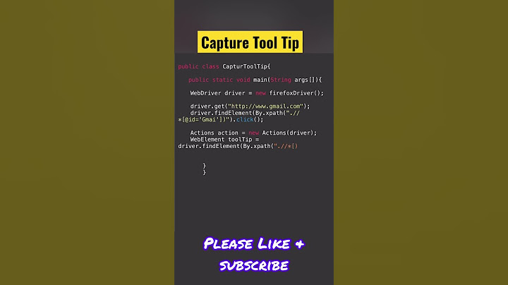 How to Capture Tool Tip in Selenium #seleniumtekautomation