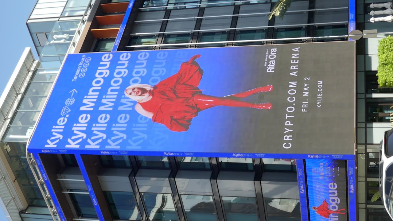 Kylie Minogue Tension Tour Billboard Sunset Blvd Los Angeles California USA  April 29, 2025
