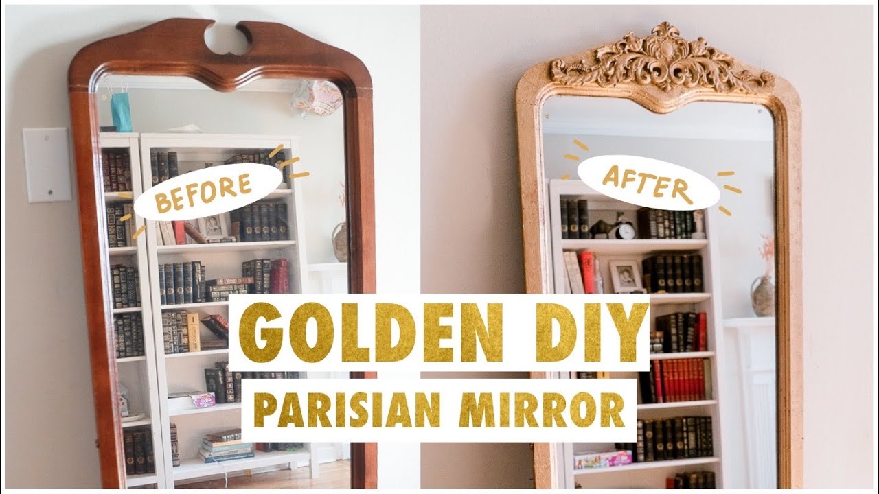 DIY Antique Gold Mirror Using Rub 'n Buff 