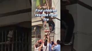 Four children rescued from fire