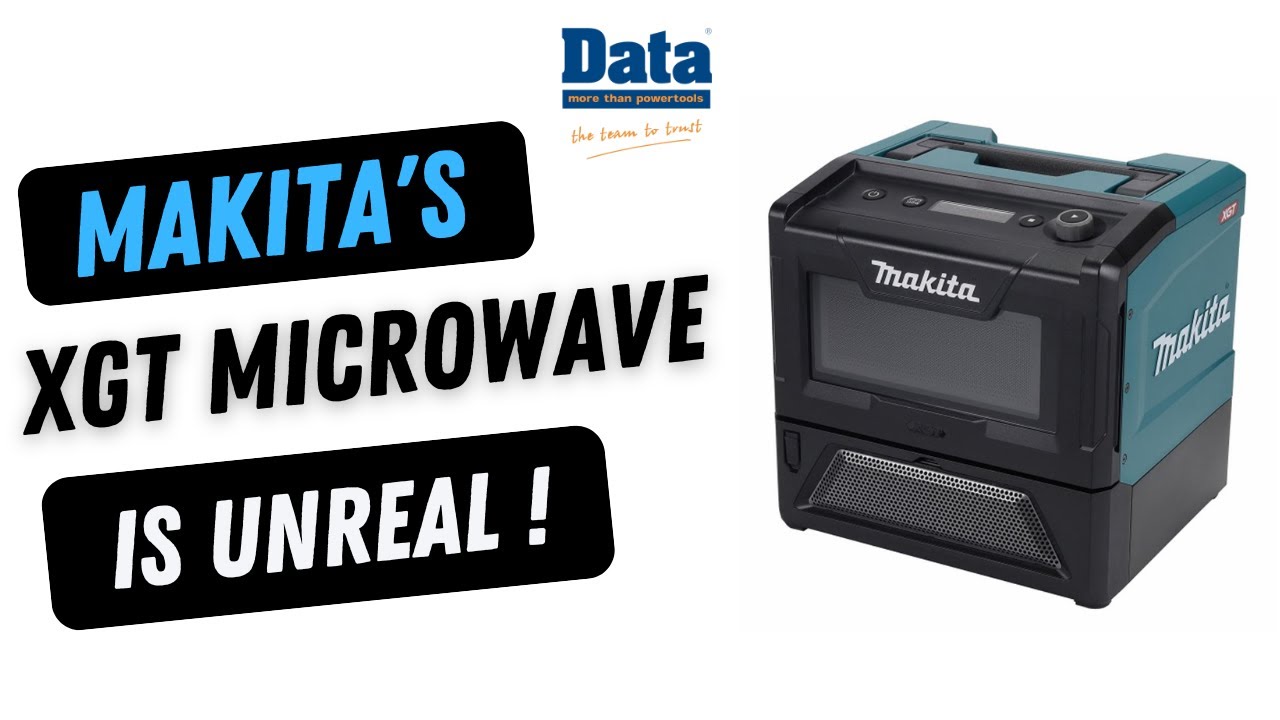 This portable microwave by Makita is easy to transport