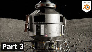 Sci-Fi Lunar Lander - Part 3 (Blender Tutorial)