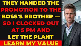 They Promoted the Boss’s Brother Over Me—So I Started Leaving at 5, and the Entire Plant Felt the
