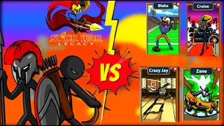Stick war battle Blake, Cruise, Crazy jay, Zane | Stick War Legacy #stickwarlegacy #battle screenshot 4