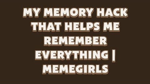 My Memory Hack That Helps Me Remember Everything | MemeGirls | Memefi New Video Code