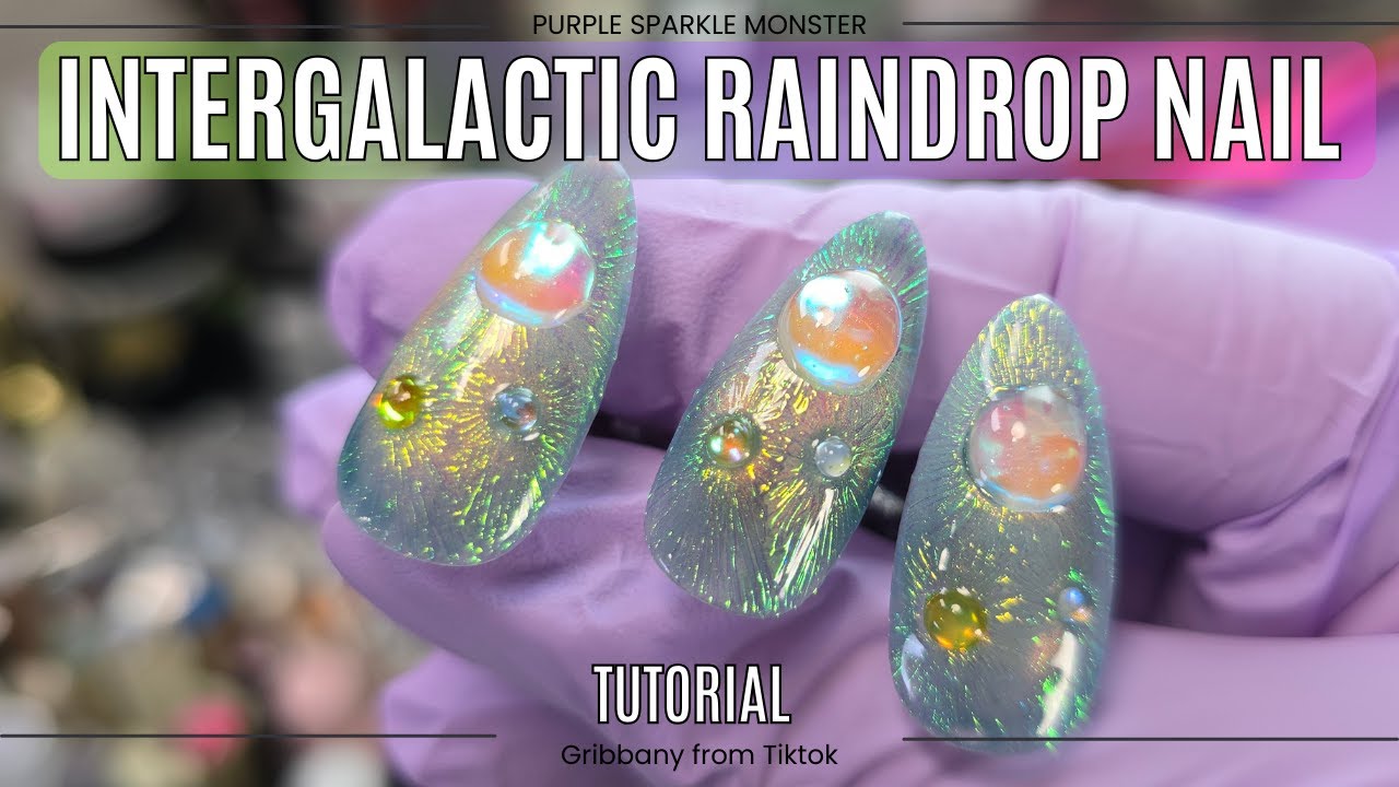 Урок по созданию маникюра «Межгалактическая капля дождя»