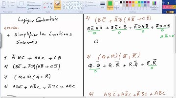 Logique combinatoire   : Exercice  corrigé 2  simplification par algèbre de boole