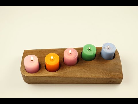 ხის სასანთლე 5 სანთლის ჩასადებით - TR133