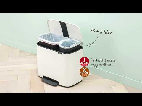 Мусорное ведро Brabantia Bo Pedal Bin с 2-мя отделениями 11+23 л черный матовый