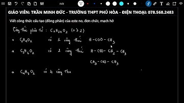 VIẾT ĐỒNG PHÂN ESTE NO, ĐƠN CHỨC, MẠCH HỞ
