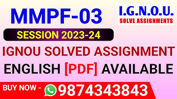 MMPH 3 Solved Assignment 2023-24 in English, MMPH-03 Solved Assignment 2024, MMPH 3 Assignment