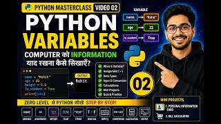 Python Variables Explained From Zero | Python Tutorial #2 | Hindi + English