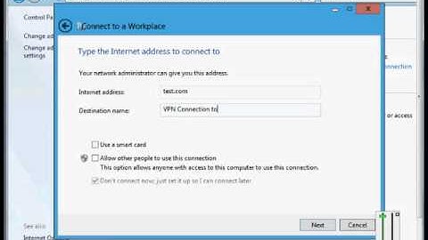 How to configure the PPTP VPN client on a Microwoft Windows 8 computer