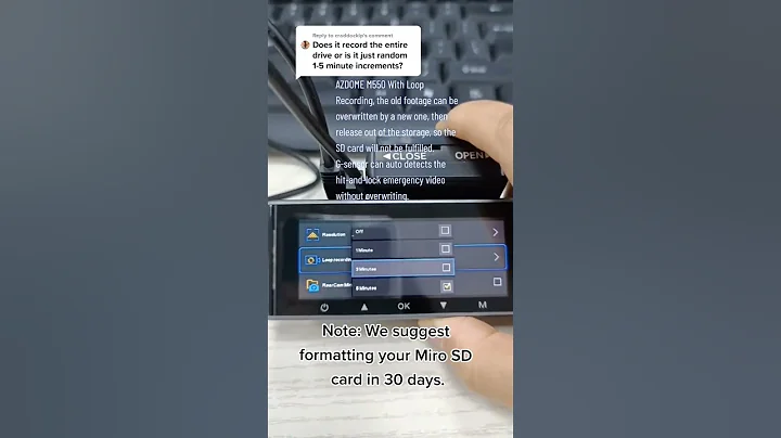 AZDOME's Loop Recording and G-sensor Function