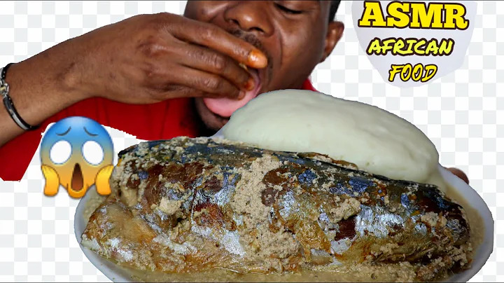 ASMR SPEED EATING | FUFU AND EGUSI PEPPER SOUP WITH GIANT FISH | FUFU MUKBANG | AFRICAN FOOD