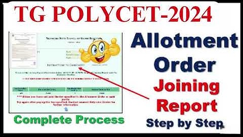 TG POLYCET 2024|How to Download Allotment| Pay fees| Joining Report|Self Reporting|Seat cancellation