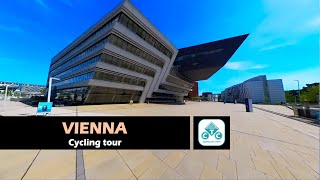 Architecture from bicycle Vienna, Austria, April 2024, cycling tour