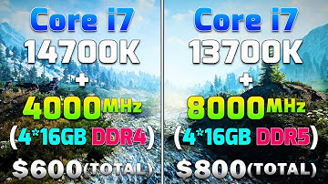 Core i7 14700K + 4000MHz DDR4 vs Core i7 13700K + 8000MHz DDR5 | PC Gameplay Tested