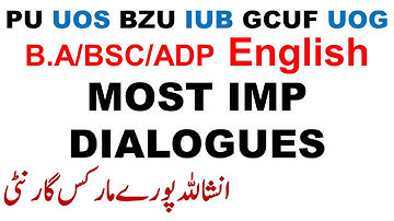ba bsc adp english most imp dialogues pu gcuf iub bzu uog uos ba bsc adp english dialogues pu uos