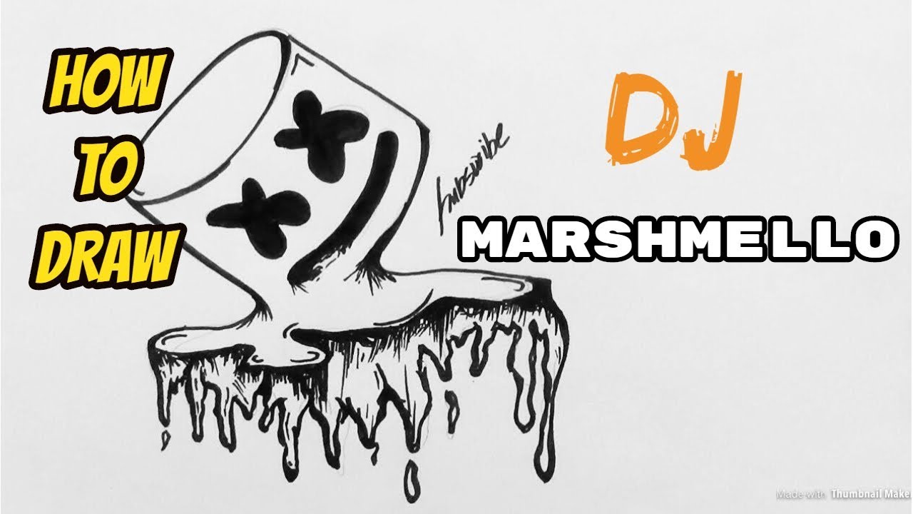 How to Draw DJ Marshmello Easy - YouTube
