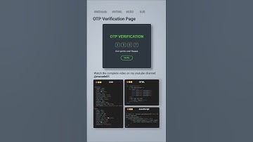 🔐 OTP Verification Tutorial | HTML CSS JavaScript | MZCode01 #coding  #frontend #JS