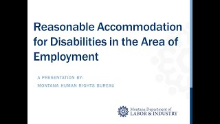Reasonable Accommodations for Disabilities in Employment