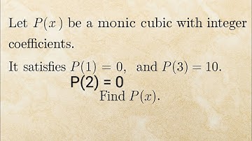 Find the Monic Cubic Polynomial | Algebra Polynomial Problem with Solution