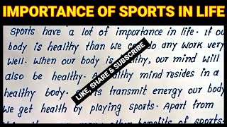 Write Importance of Sports in Life | How to write English Essay on Importance of Sports in Life