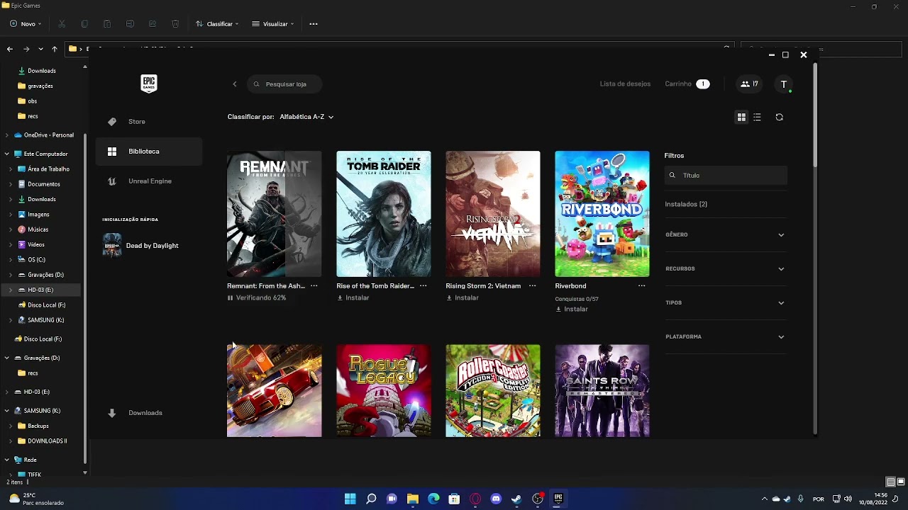 Meus jogos desapareceram da biblioteca do inicializador da Epic