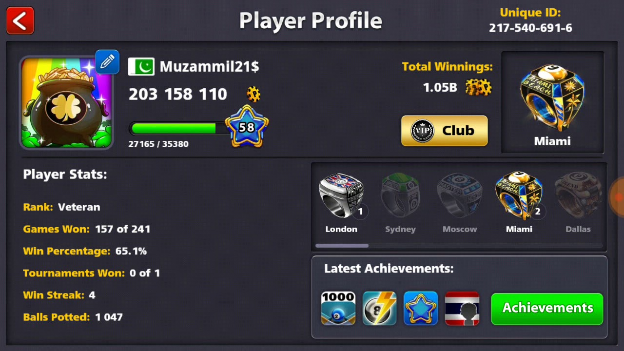 8 Ball Pool - 200m Coins Account | Giveaway