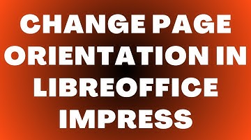 Hoe de pagina-oriëntatie in LibreOffice Impress te wijzigen
